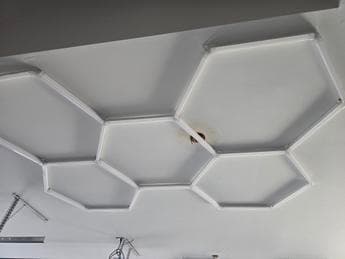 Calgary electrician hexagon LED ceiling light before